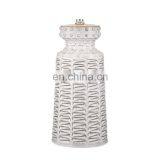 Personalized Good Item Cylinder Relief Surface Matte Beige Vintage Table Lamps Porcelain for Hotel Home Bedside Decor thumbnail-3
