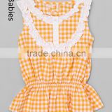 Wholesale designer clothing for kids fancy ruffle neckline girls tops