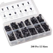OEM 240pcs 12Sizes Black Auto Body Fastener, Trunk Bumper Fastening Tools thumbnail-3