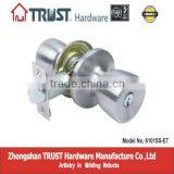 6101SS-ET:ANSI Grade 3 Tubular 304SS Knob Lock With Brass Cylinder thumbnail-1