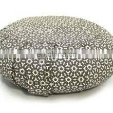 Buckwheat Hull Filled Pleated Dyed Organic Cotton Canvas Fabric Zafu Meditation Cushion