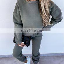 Custom Grey Rib High Neck Front Half Zip Long Sleeve Crop Top Hoodie for Women thumbnail-5