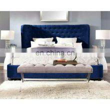 America Style Princess Leather Bed Modern Headboard Wooden Structure Bedroom Furniture Soft Bed Frame thumbnail-4