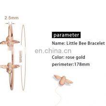 Hannah Martin HM93 Ladies Cute Simple Charm Rose Gold Plated Bangle Bracelet