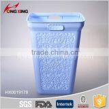 New Home Plastic Rectangular Laundry Basket Tall Hamper & Lid thumbnail-3