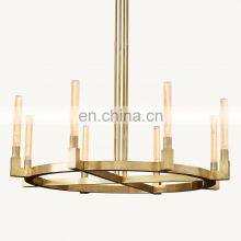 Custom Luxury Cannele Round Brass Led Industrial Chandelier Hanging Living Room Restaurant Bedroom Hotel Lighting Decoration thumbnail-3