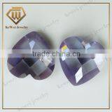 Heart Shape Checkerboard CZ Stone For Jewelry Decoration thumbnail-2