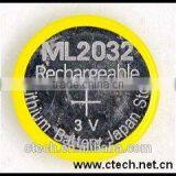 ML2032 Rechargeable Button Battery Coin Cell Ml2032