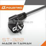 SEV Approval 10A 250V Switzerland Europe 3 Prong Power Cord