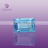 Aquamarine Rectangle Machine Cut Synthetic Crystal Stone