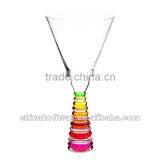 Colored Wine Glass, Spinning Top Multicoloured Glass thumbnail-1