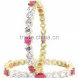 Indian CZ AD Gold Tone Ethnic Traditional Bangles Bracelet thumbnail-1