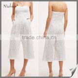 White off Shoulder Hollow Out Stylish Womens Jumpsuit thumbnail-1