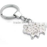 Crystal Diamond Metal Pig Shaped Keychain thumbnail-2