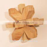 2015 Hot Sale Wooden IQ Intelligent PuzzleKongming Lock Brain Teaser Plum Blossom thumbnail-2