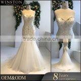Guangzhou Factory Real Sample Latest Wedding Dress 2016 Lace Appliqued thumbnail-1