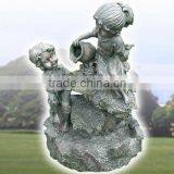 Boy and Girl Fiberglass Fountain/Solar Water Feature SO5051 thumbnail-1