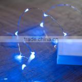Battery Operated LED Bright 20 Blue Lights Copper Wire String Light