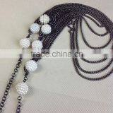 European And American Big Exaggerated Multilayer Gun Black Alloy Key Chain Long Necklace thumbnail-3