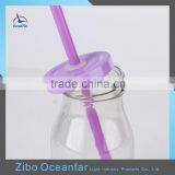 Transparent Soy Milk Bottle High Quality Mini Glass Bottle Coconut Milk With Colored Lid thumbnail-6