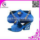 Blue Color Shoes and Bags Set for Newest Lace Style Italian Matching Shoes and Bags Set