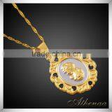 Gold Plated Flower of Life Fancy Pendant Designs for Girls Essential Oil Jewelry thumbnail-2
