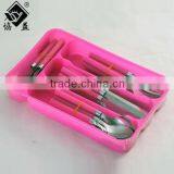 High Grade Stainless Steel Cutlery PP Pink Handle With Platic Cutlery Tray