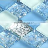shell inserted resin glass mosaic swimming pool tile