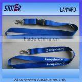 Blue Color Simple Plain High Quality Lanyard With Logo Printed St7066 thumbnail-1