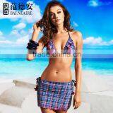 Miss Balneaire High Quality Girls Sexy Laser Cut Plaid Beach Dress thumbnail-2