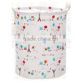 Waterproof Inside Polyester Drawstring Laundry Basket Hamper for Dirty Clothes thumbnail-5