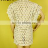 2016 new design customized women embroidery mesh cotton lace dress