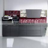 High Gloss Grey Lacquer Kitchen Cabinets thumbnail-2