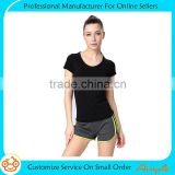 2016 New Style manufacturers plain running gym t shirt for women