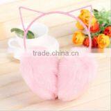 Knit Solid Color Plush Lining Bright Color Earmuffs thumbnail-3
