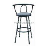 Modern Black Steel Bar Stool With Back