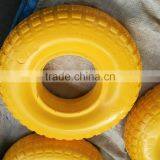 Top Quality Competitive Price Yellow Color Flat Free 13x4 pu Foam Tyre 4.00-6 thumbnail-1