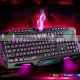 M200 Three Color Backlight Multimedia Ergonomic Gaming Keyboard Blue/Red/Purple thumbnail-3