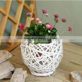 Factory Directly Supply Artificial Flower Basket Decoration Wicker Flowerpot thumbnail-5