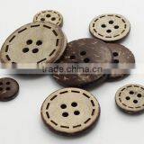 Round Coconut Button/ Coconut Shell Button, Handmade and Fashionable thumbnail-3