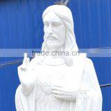 Famous Christian Sculpture White Marble Meditating Jesus Statue thumbnail-2