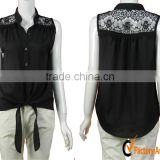 hot! black lace sleeveless women blouses