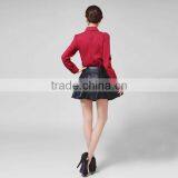 2014 Latest Design Black Winter Sexy Mini Short Leather Skirt for Women thumbnail-5