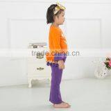 Halloween Pumpkin Baby Girl Outfit Dress Top & Ruffles Pants Polk Dot Baby Cotton Outfits thumbnail-2