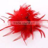 Real Dyed Feather Brooch Pin,Small Feather Biot Brooch/Hat Pin,Stylish Fashion Hair Jewelry thumbnail-4