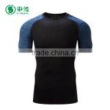 Fashion Design 100% Polyester Quick Dry Gym Wear Men Short Sleeve Fitness T Shirt thumbnail-1