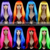 Cheap Women Cosplay Multi-color Long Straight Synthetic Wig Halloween Party Wig thumbnail-2