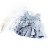 Instagram Design Sleeveless Bowtie Singlet Woven Cotton Fabric Baby Clothes thumbnail-2