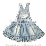 Girl Blue Demin Dress With Print thumbnail-2