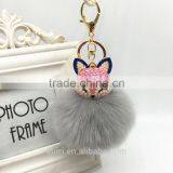 2017 New Fashion Cute Faux Fur Ball Plush Keychain Car Key Chain for Bag Pendant Fmq-11 thumbnail-4